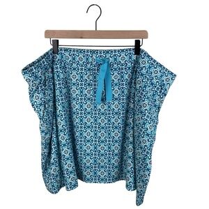 Coolibar Women's Plaka Knit Skort Size 3X Aqua Blue Printed UPF 50+ Cotton Blend